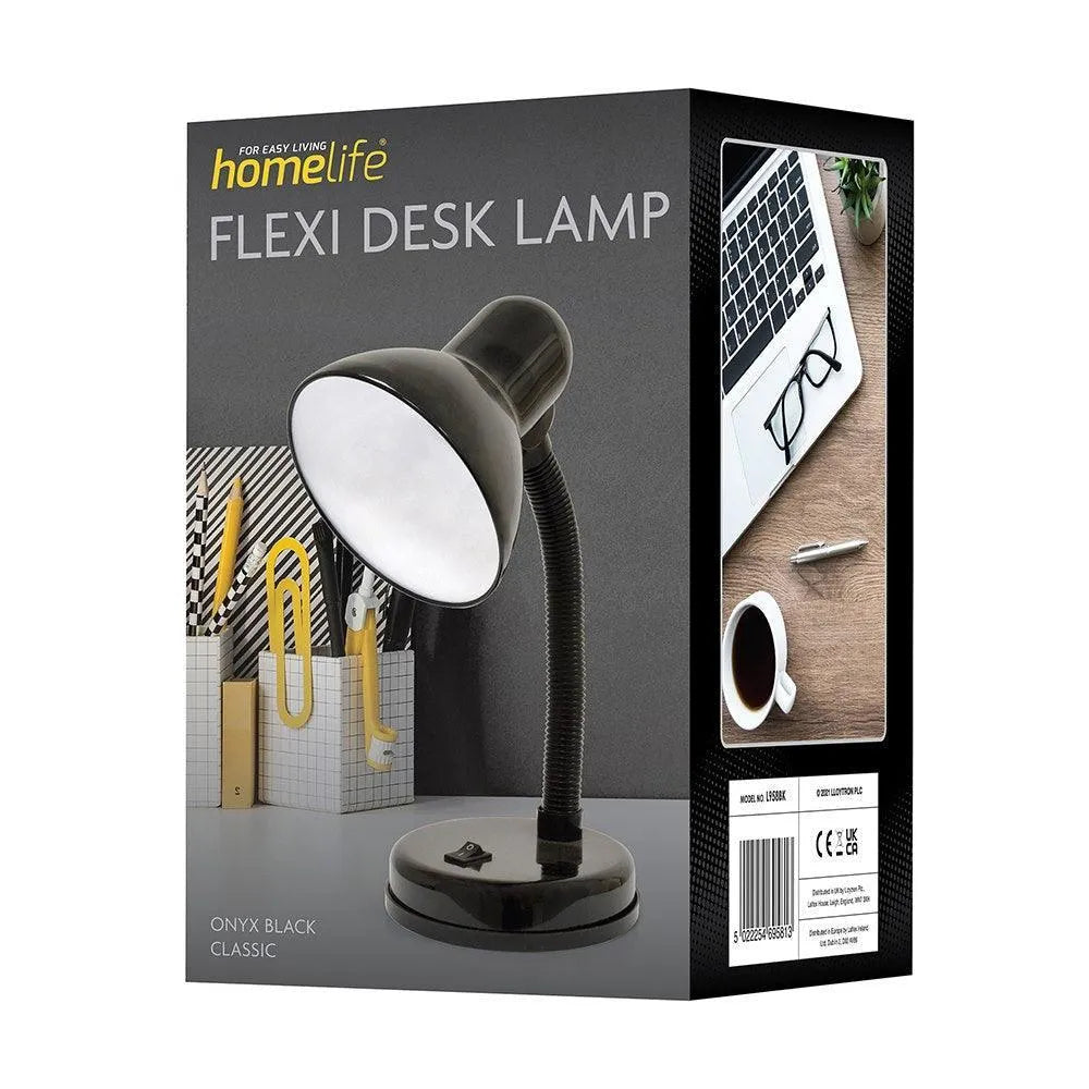 Lloytron Home Life 35W Classic Flexi Desk Lamp - Onyx Black | L958BK