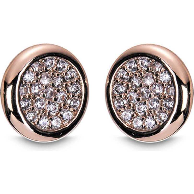 Newgrange Living Diamante Round Pendant & Earrings - Rose Gold