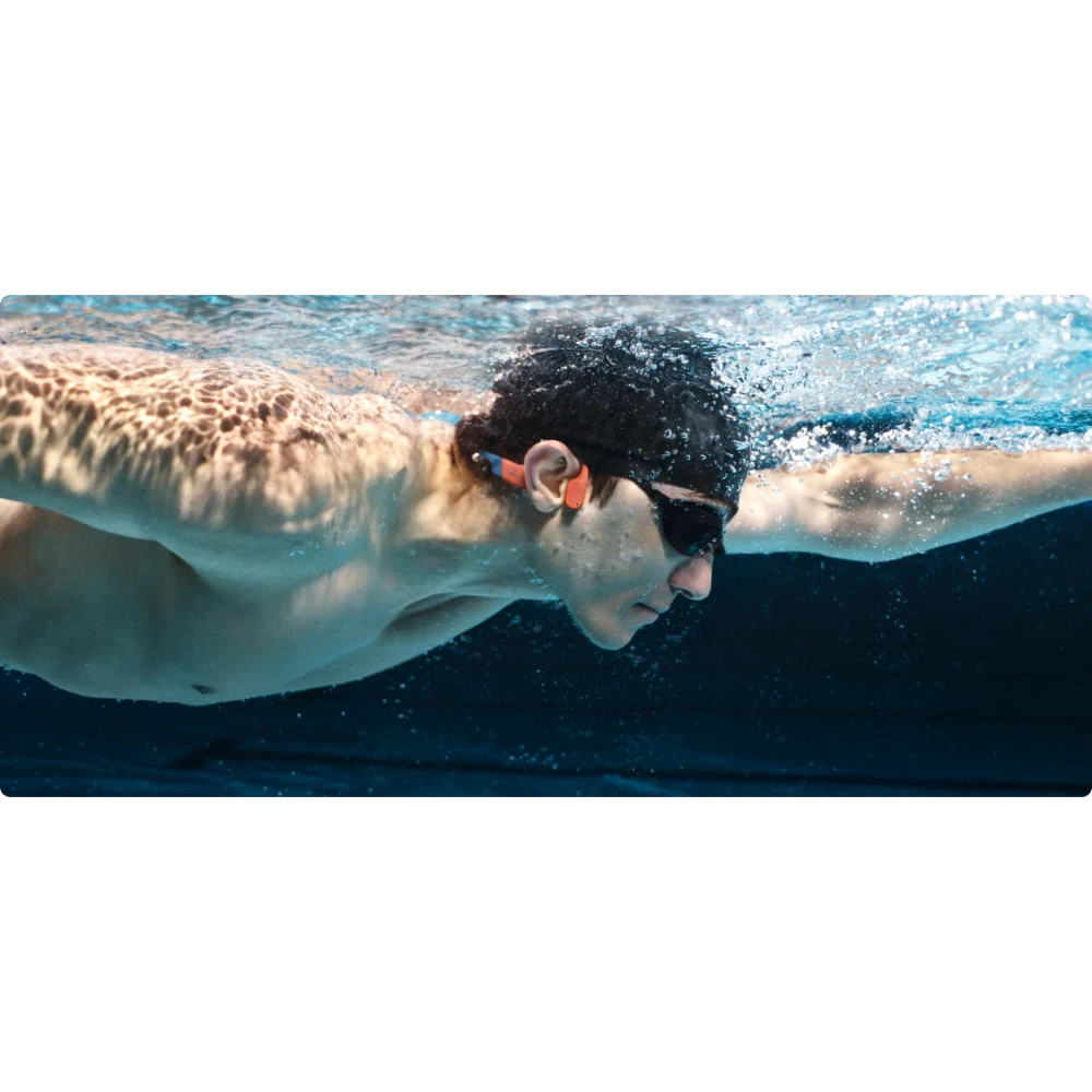 Aftershokz Shokz OpenSwim Pro Open Ear Waterproof Bluetooth Headphones - Red | 38-S711-ST-RD