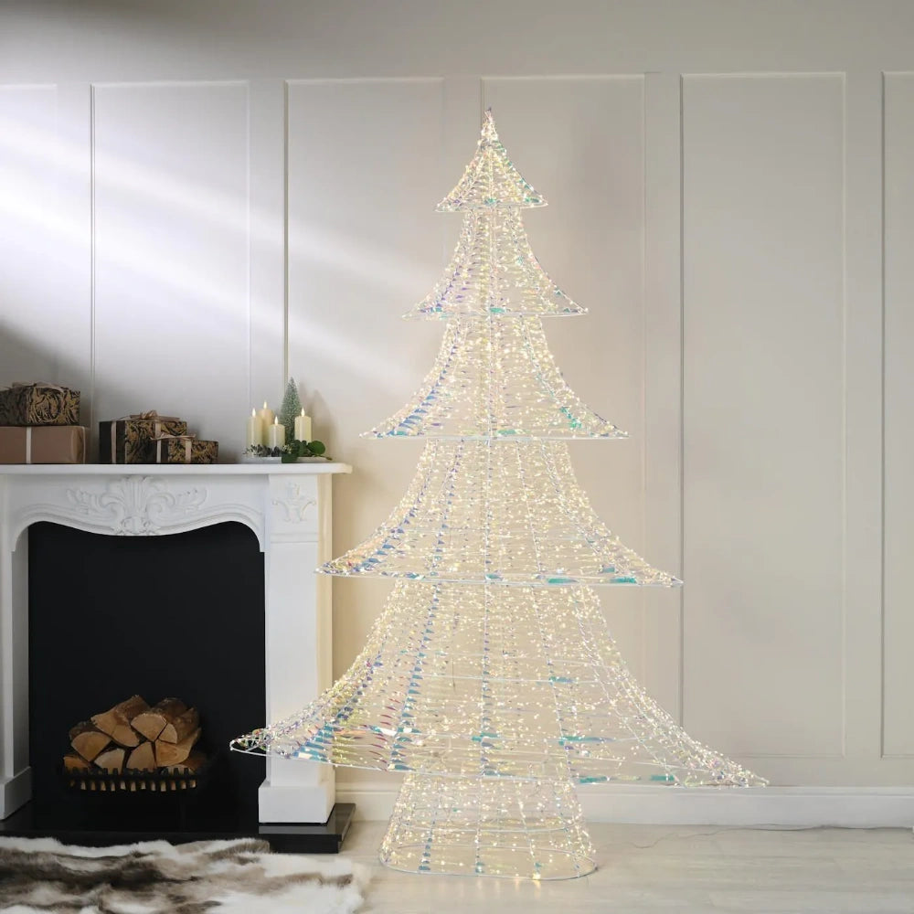 Festive LED Lit Iridescent Display Christmas Tree - 2.1 Metre / 7ft | P060111