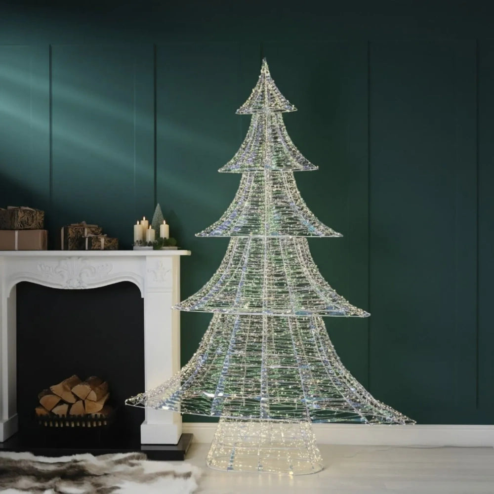 Festive 2400 LED Iridescent Display Christmas Tree - 2.1m / 7ft 