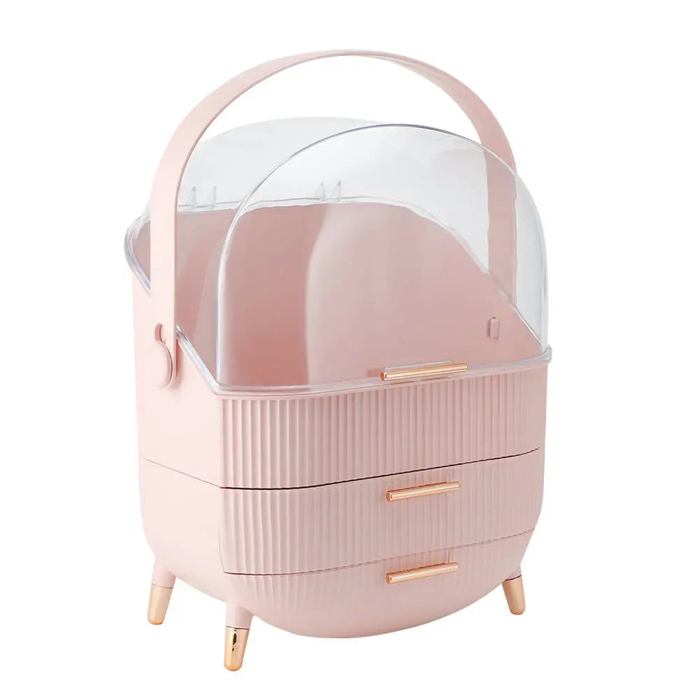 Tara Lane Cosmetics Makeup 2 Drawer Storage - Pink | TL6835