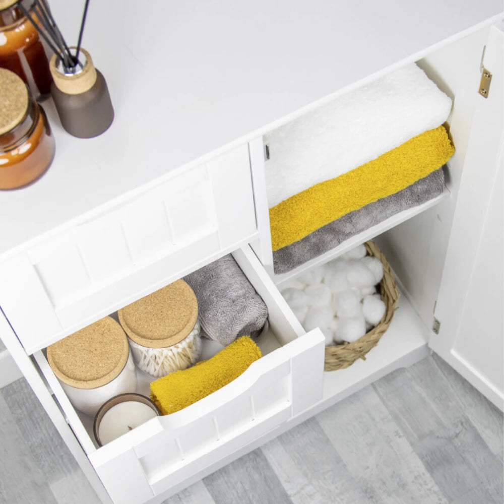 Benross Free Standing Chest of 4 Drawer and 1 Door Cabinet - White | 69719