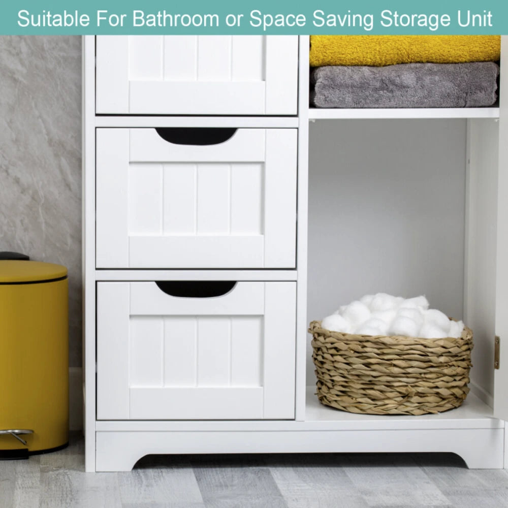 Benross Free Standing Chest of 4 Drawer and 1 Door Cabinet - White | 69719