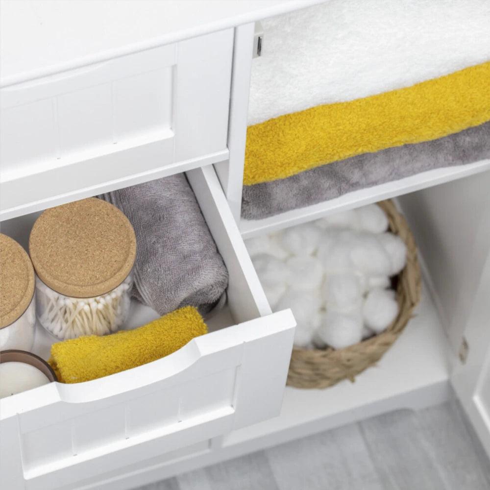 Benross Free Standing Chest of 4 Drawer and 1 Door Cabinet - White | 69719