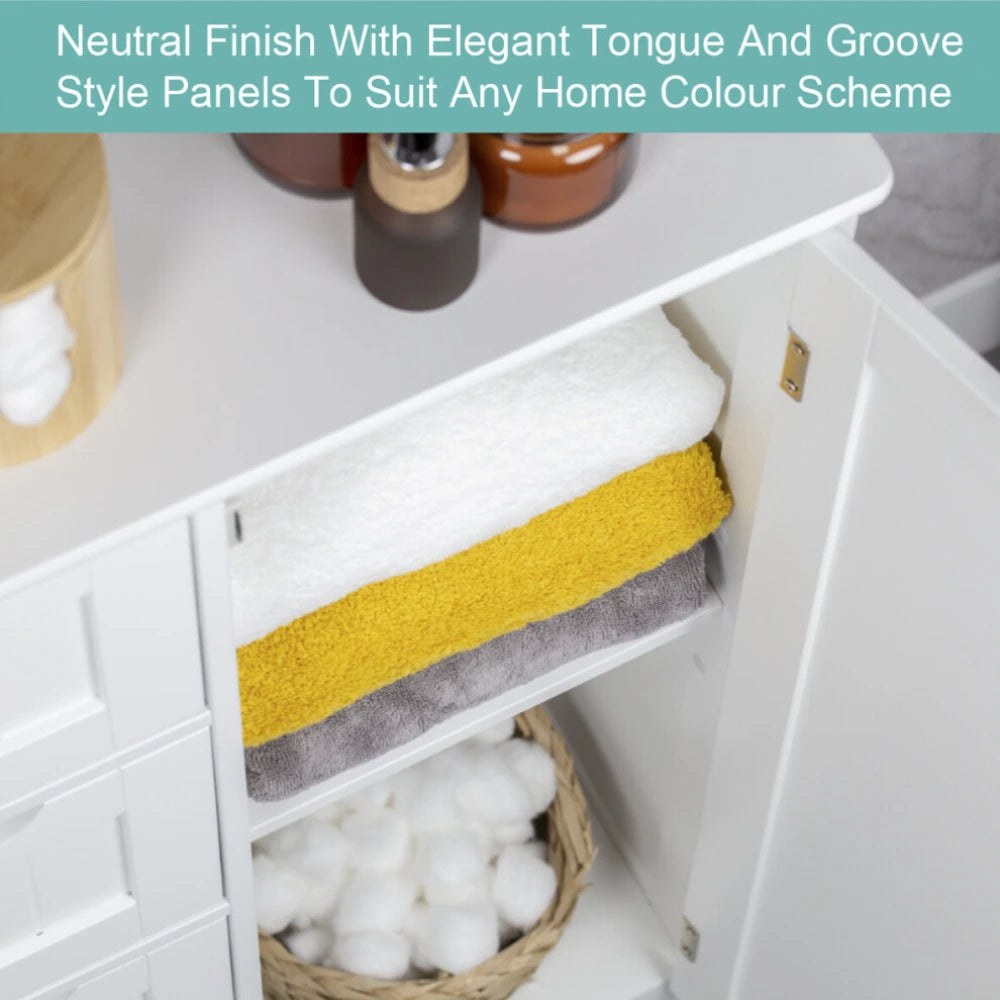 Benross Free Standing Chest of 4 Drawer and 1 Door Cabinet - White | 69719