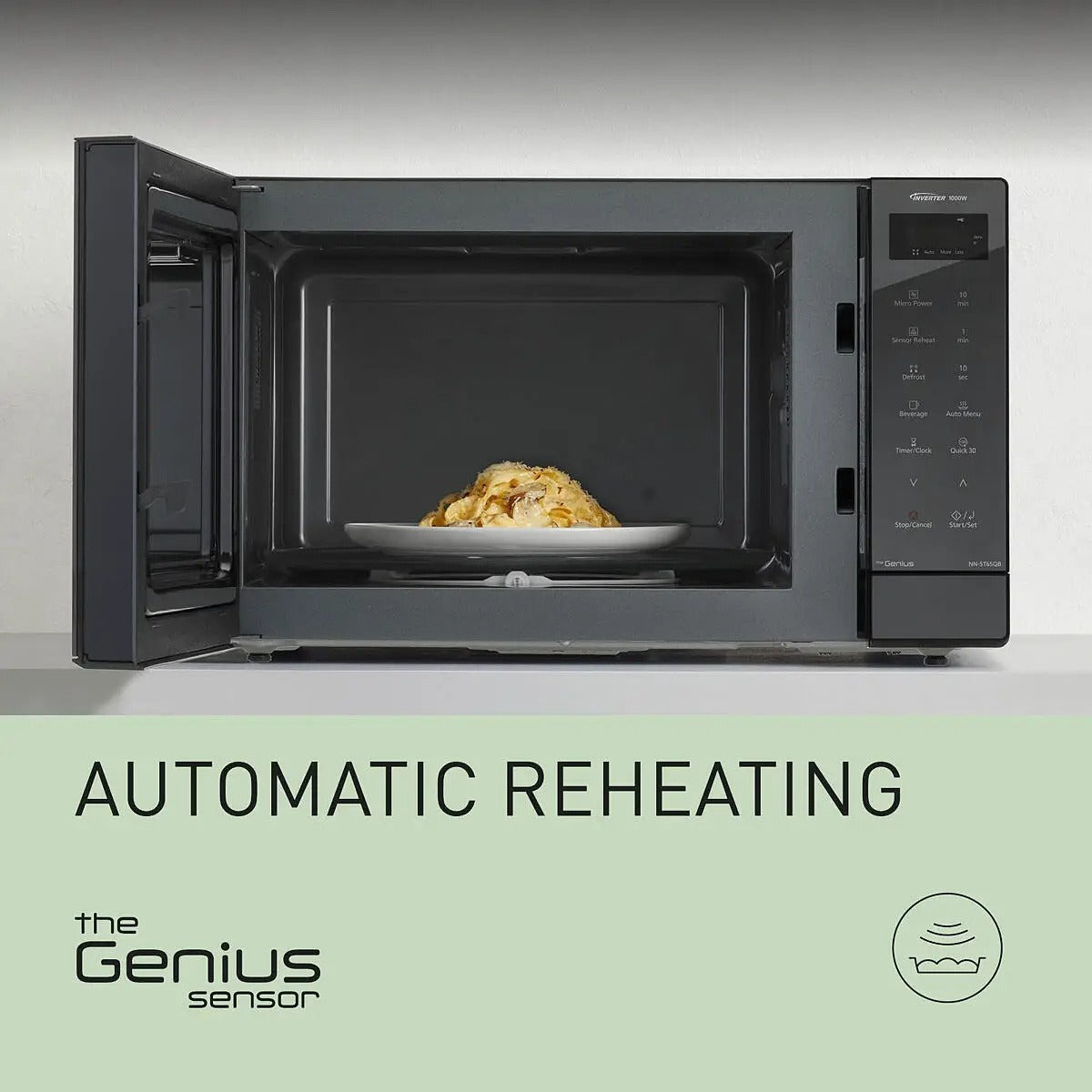 Panasonic 32 Litre 1000w Invertor Solo Microwave - Black | NN-ST65QBBPQ