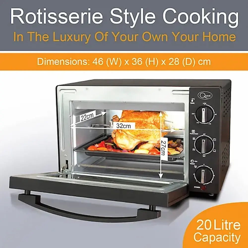 Quest 20 Litre Rotisserie Oven with Grill | 35399