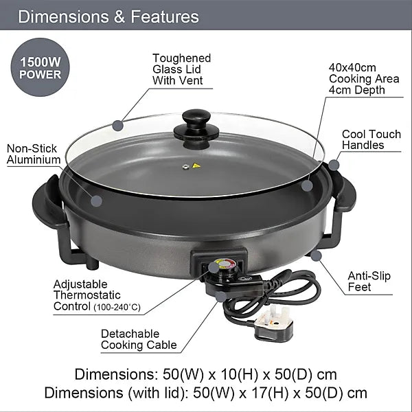 Quest 40cm Multi Function Electric Cooker | 35500