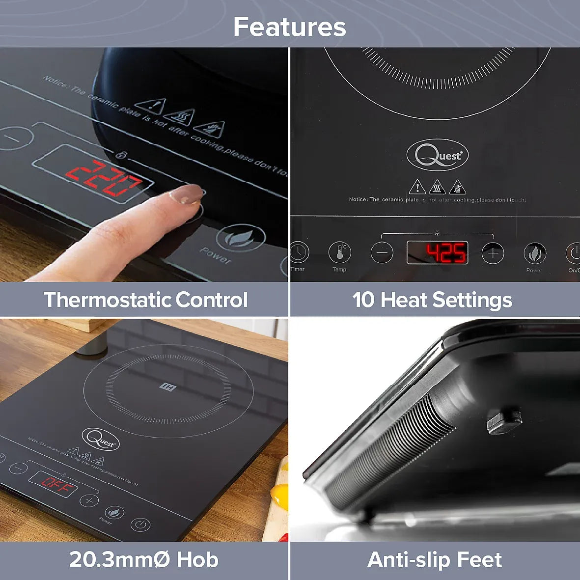 Quest Digital Induction Hob and Hot Plate - Single | 35839