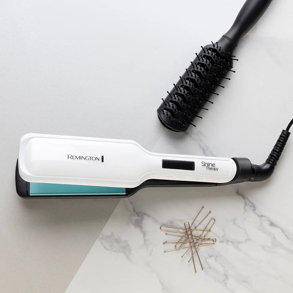 Remington Shine Therapy Wide Plate Hair Straightener | S8550