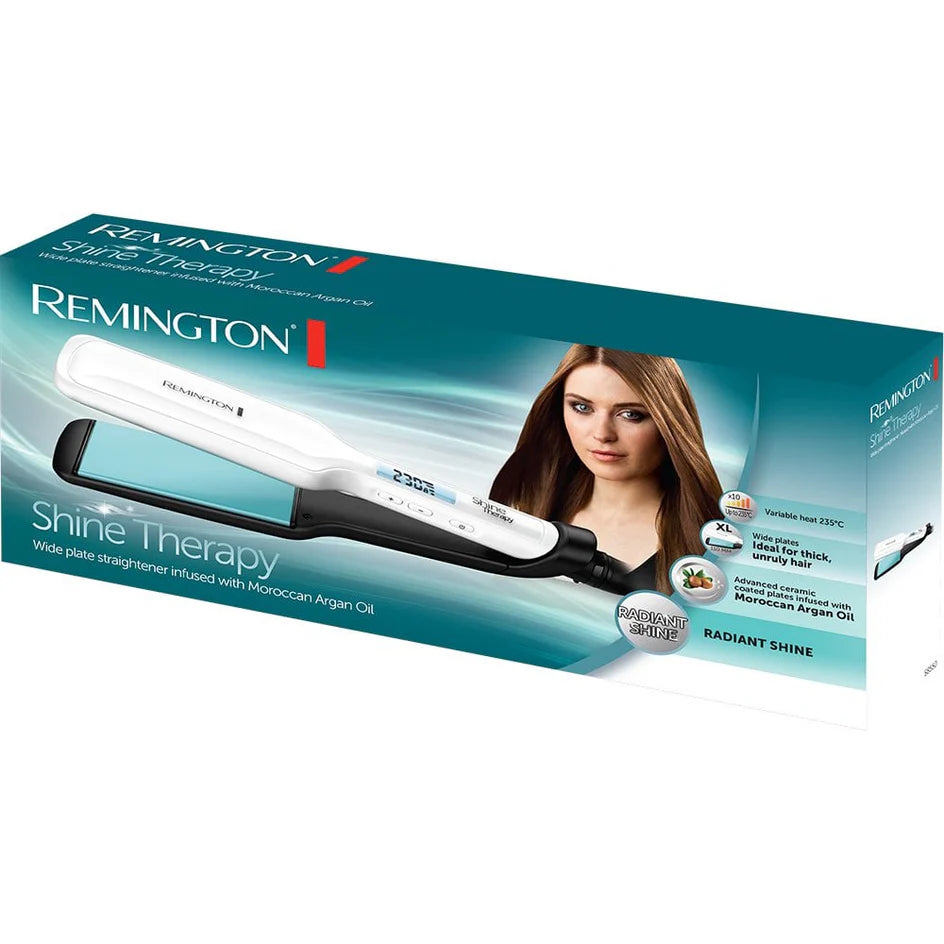 Remington Shine Therapy Wide Plate Hair Straightener | S8550