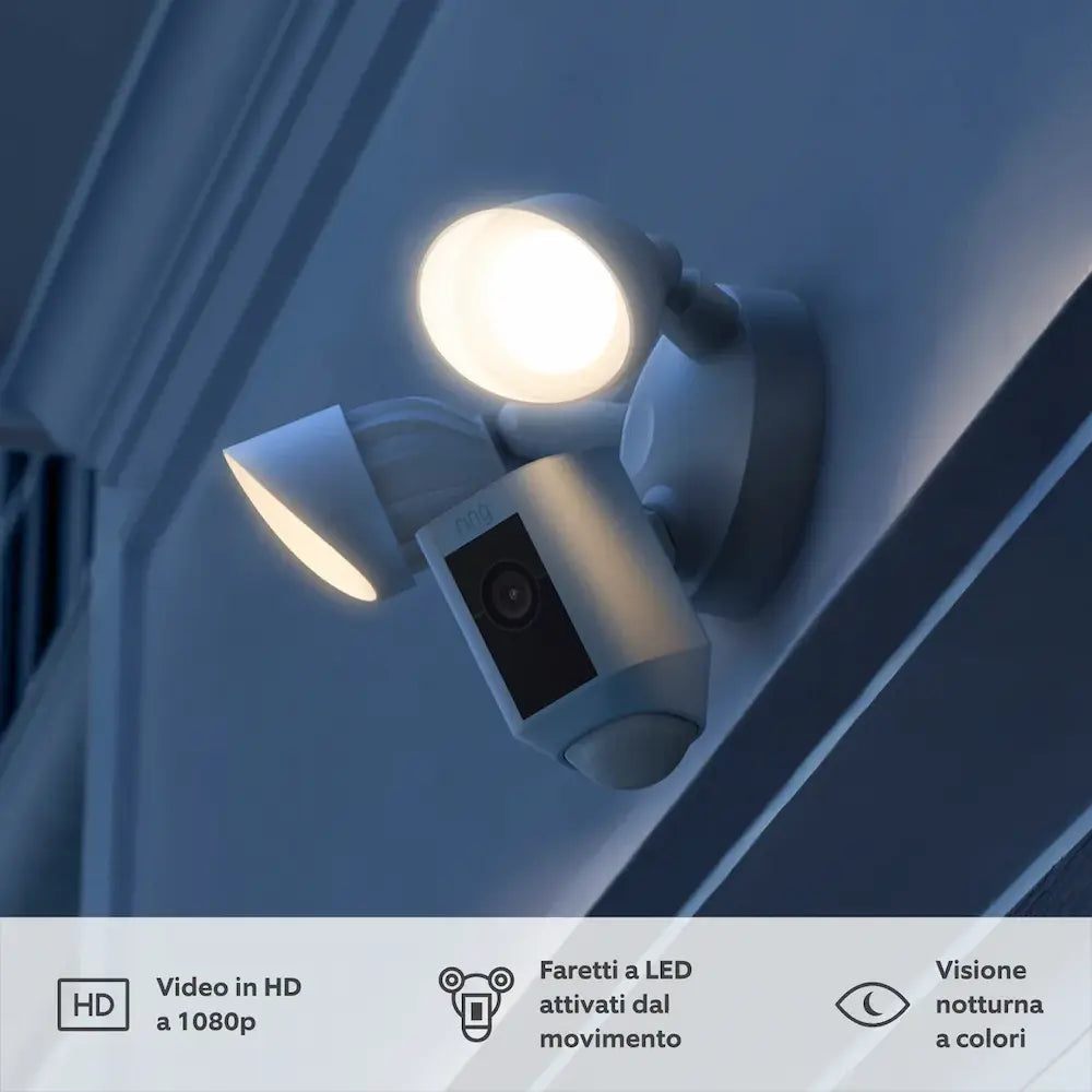 Ring Floodlight Wired Plus Wifi Security Camera - White | B08F6M24HK