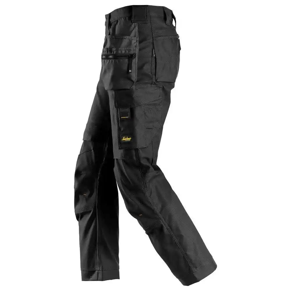 Snickers 6244 AllroundWork Canvas Stretch Trousers inc Holsters - Black