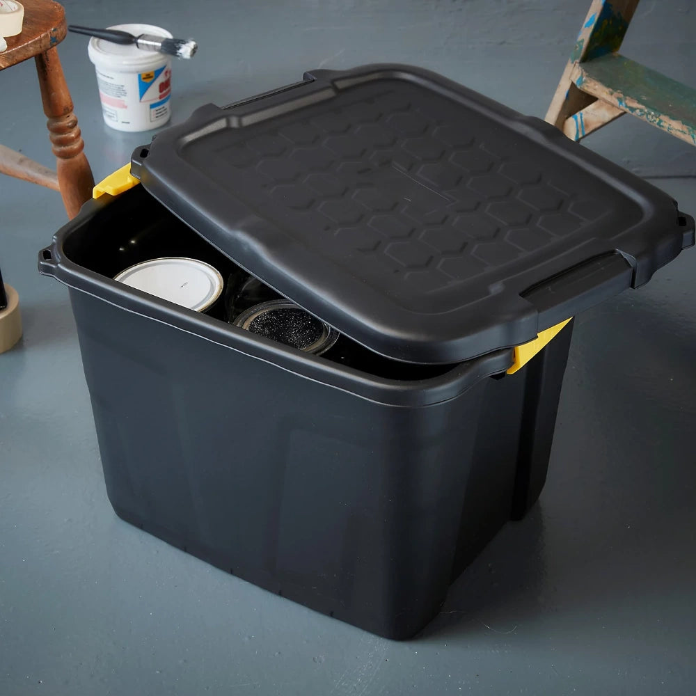 Strata Heavy Duty Storage Bin Trunk - 42 Litre | XW443-BLK/YEL-EX
