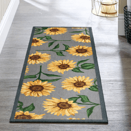My Mat Runner Doormatt 50cm x 150cm - Sunflowers Dark Grey | PT640474