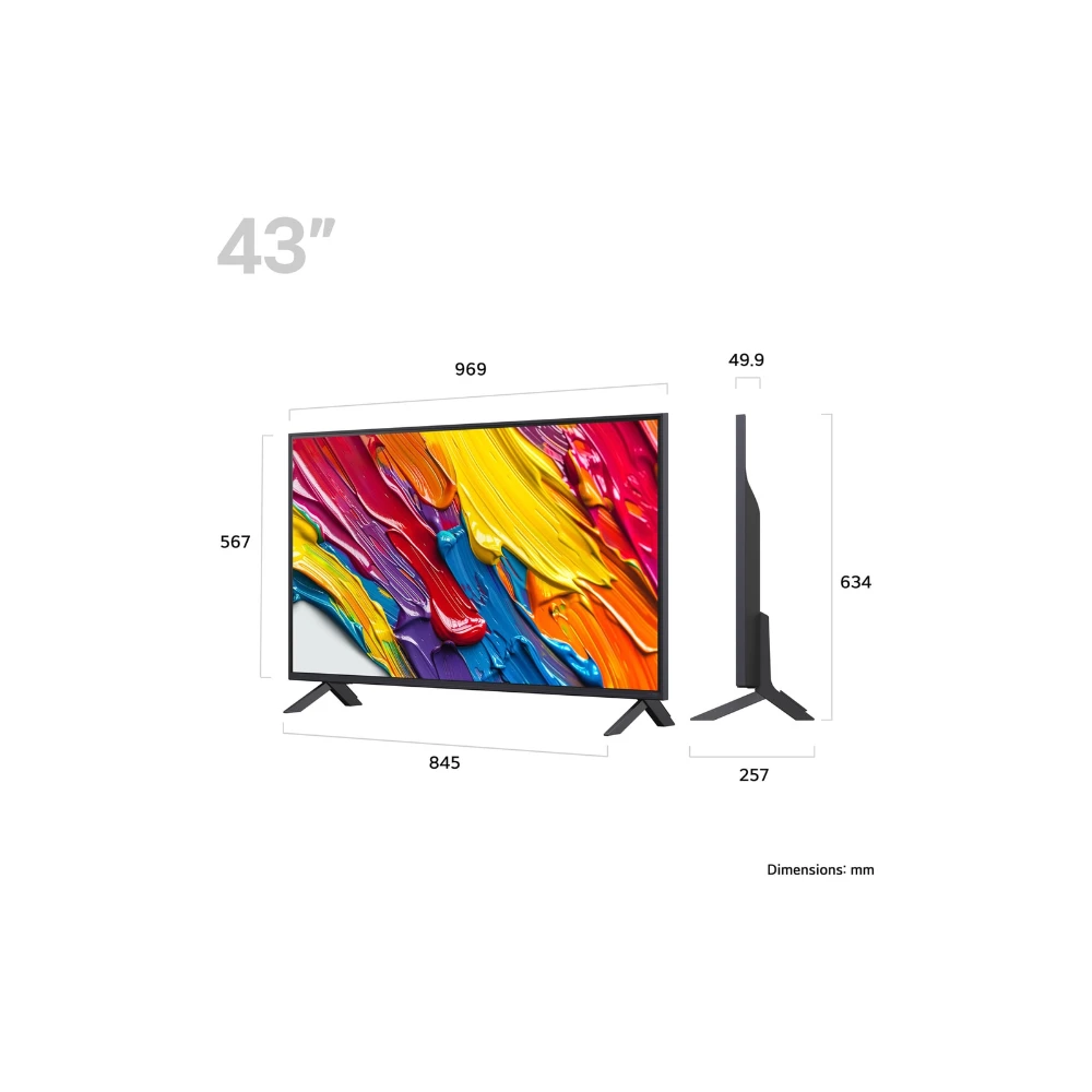 LG 43 Inch QNED AI 4K Ultra HD Smart TV (2025) | 43QNED82A6B.AEK