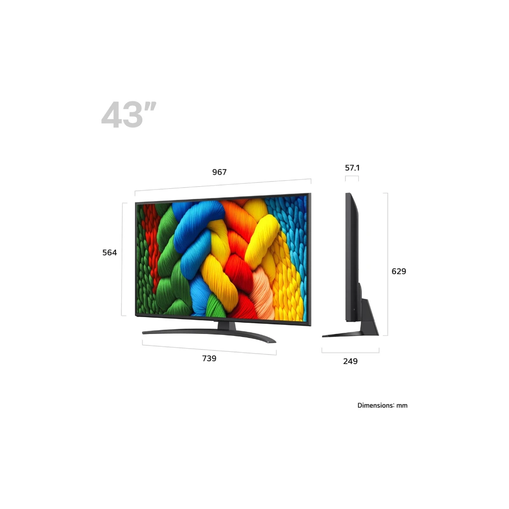 LG NANO81 43 Inch 4K Ultra HD HDR LED Smart TV (2025) | 43NANO81A6A.AEK