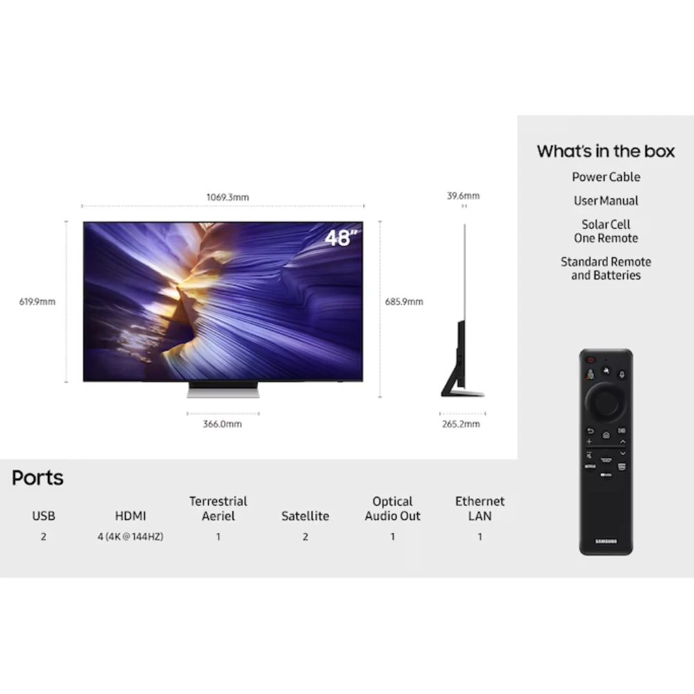 Samsung S90F 48 Inch 4K OLED Smart TV (2025) | QE48S90FAEXXU