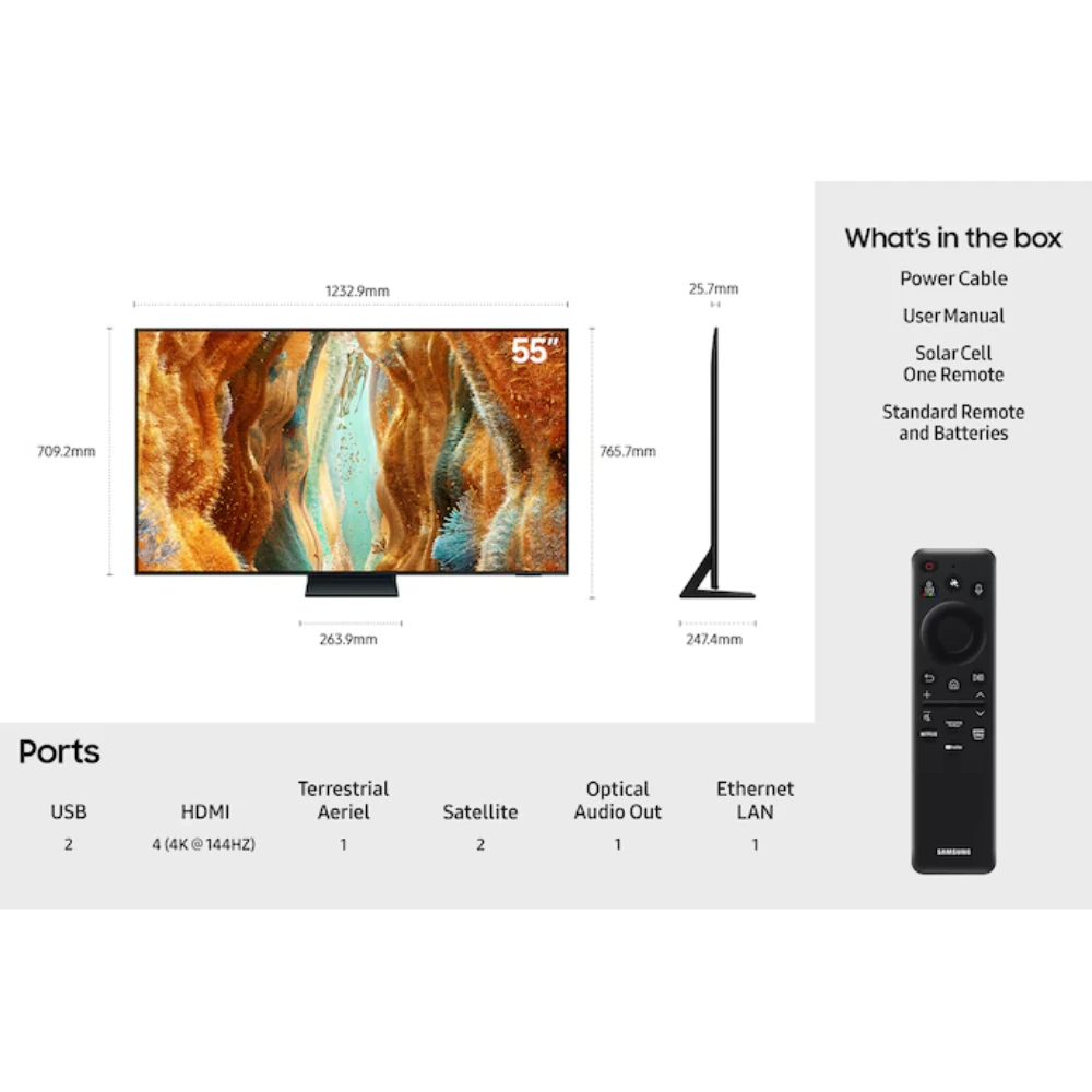 Samsung QN70F 55 Inch 4K HDR Neo QLED Smart TV | QE55QN70FAUXXU