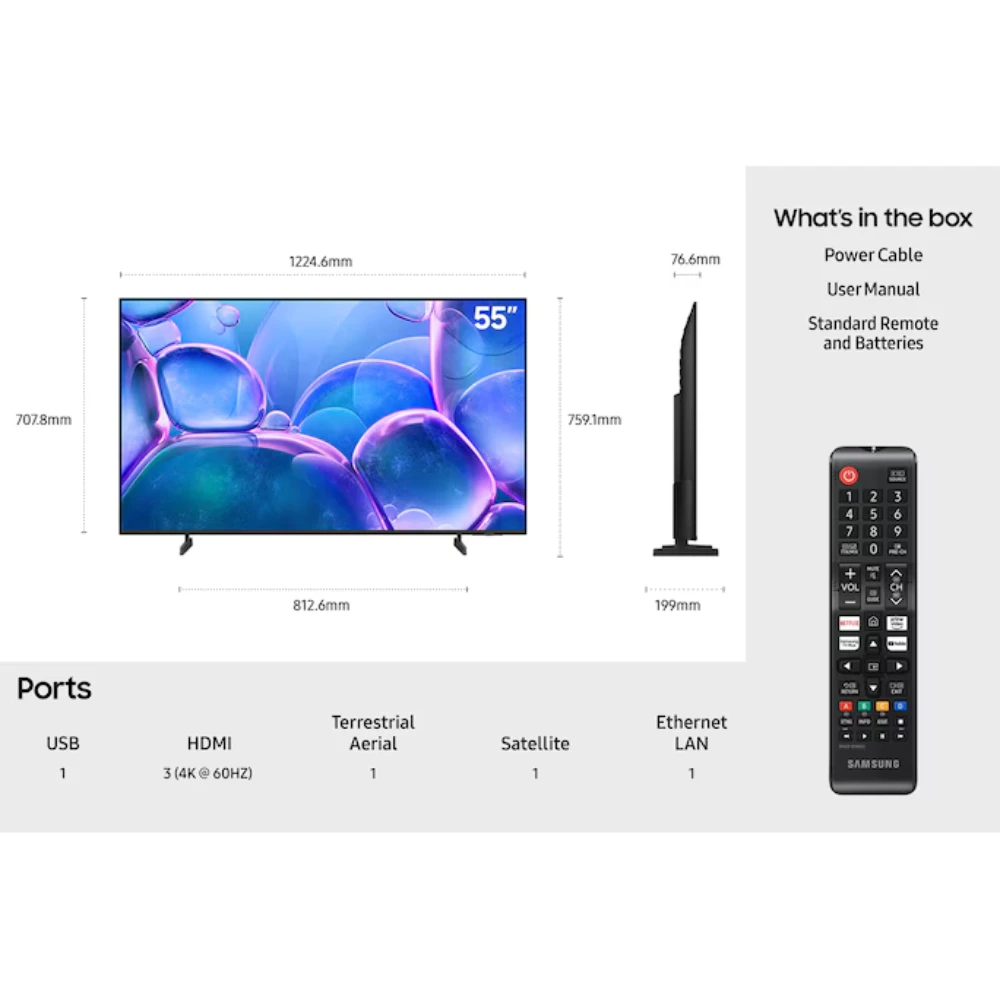 Samsung U7000F 55 Inch Crystal 4K UHD HDR Smart TV | UE55U7000FKXXU