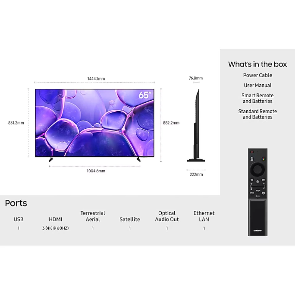 Samsung U8000F 65 Inch 4K Smart TV - Black | UE65U8000FKXXU