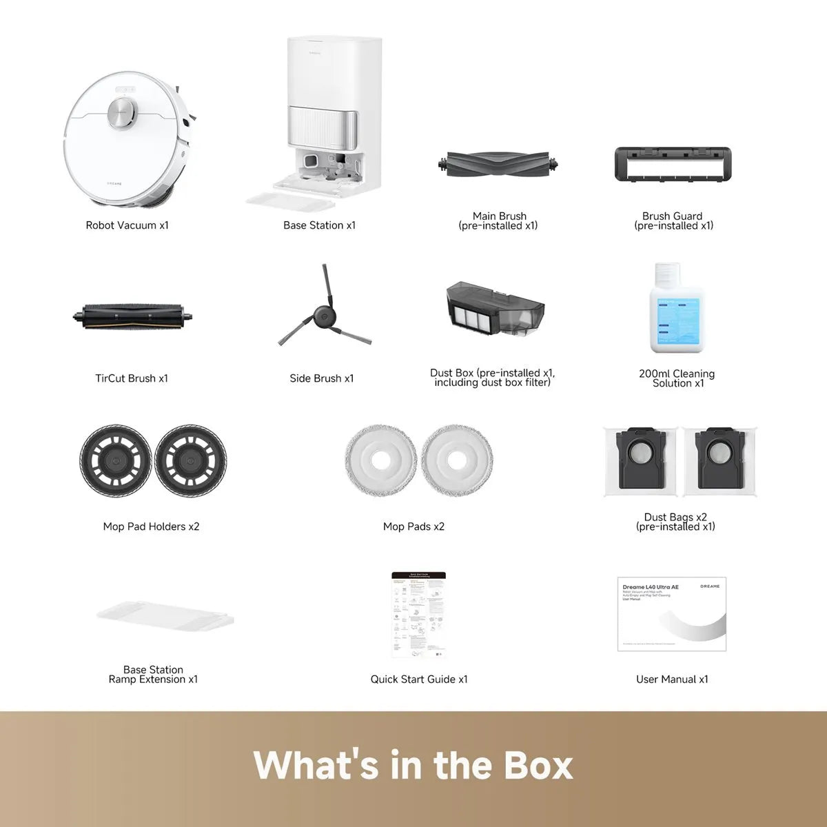 Dreame L40 Ultra AE Robotic Robot Vac Vacuum - White | RLL77SE_WH