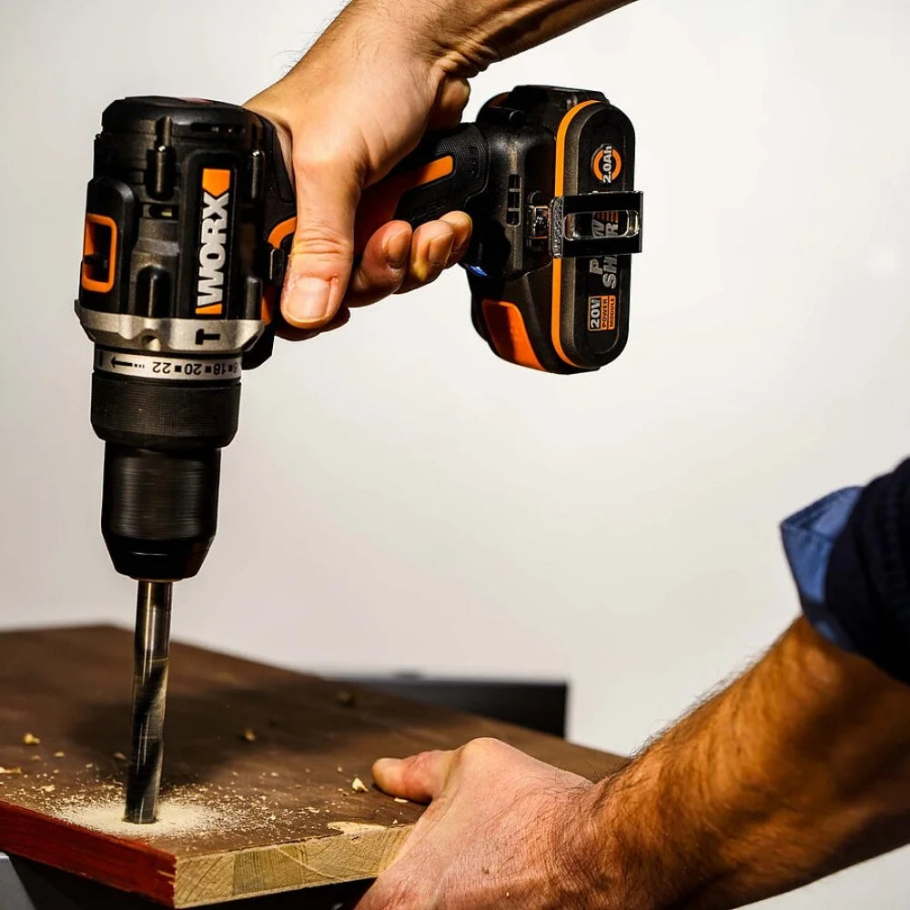 Worx Brushless Combi Hammer Drill 20v Kit 2 Batteries | WX352
