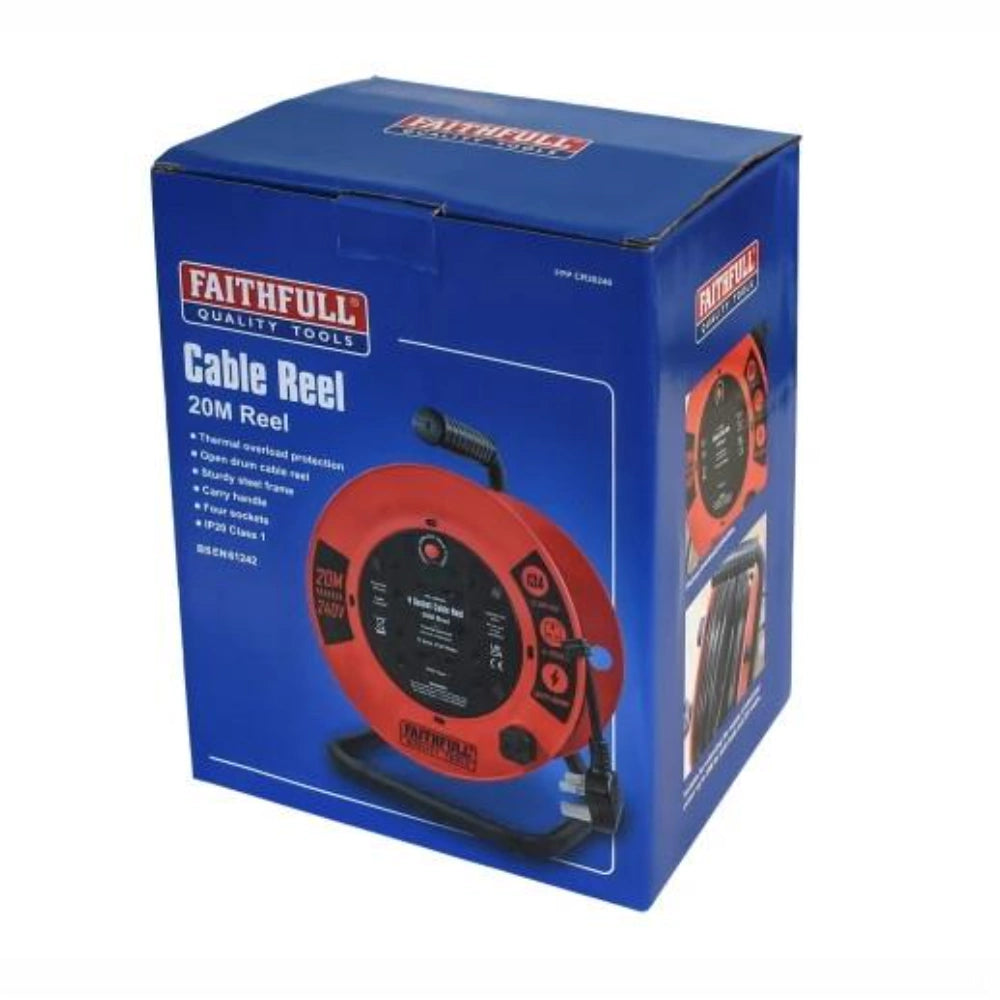 Faithfull 20 Metre 13A Cable Extension Reel | XMS25CR20M