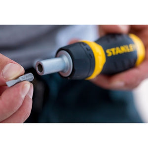 Stanley Multibit Ratchet Stubby Screwdriver and 6 Bits | STA066358