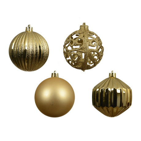 Decoris Light Gold Shatterproof Baubles - Pack of 16