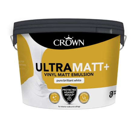 Crown Ultramatt+ Vinyl Matt 10 Litre - Pure Brilliant White | 5101852