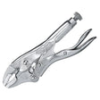 Irwin 10 inch curved jaw locking vise grip pliers with wire cutter in polished steel featuring adjustable screw handle and serrated grip jaws