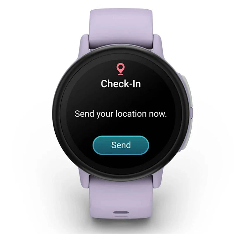 Smartwatch with a check-in screen on a white background