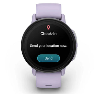 Smartwatch with a check-in screen on a white background