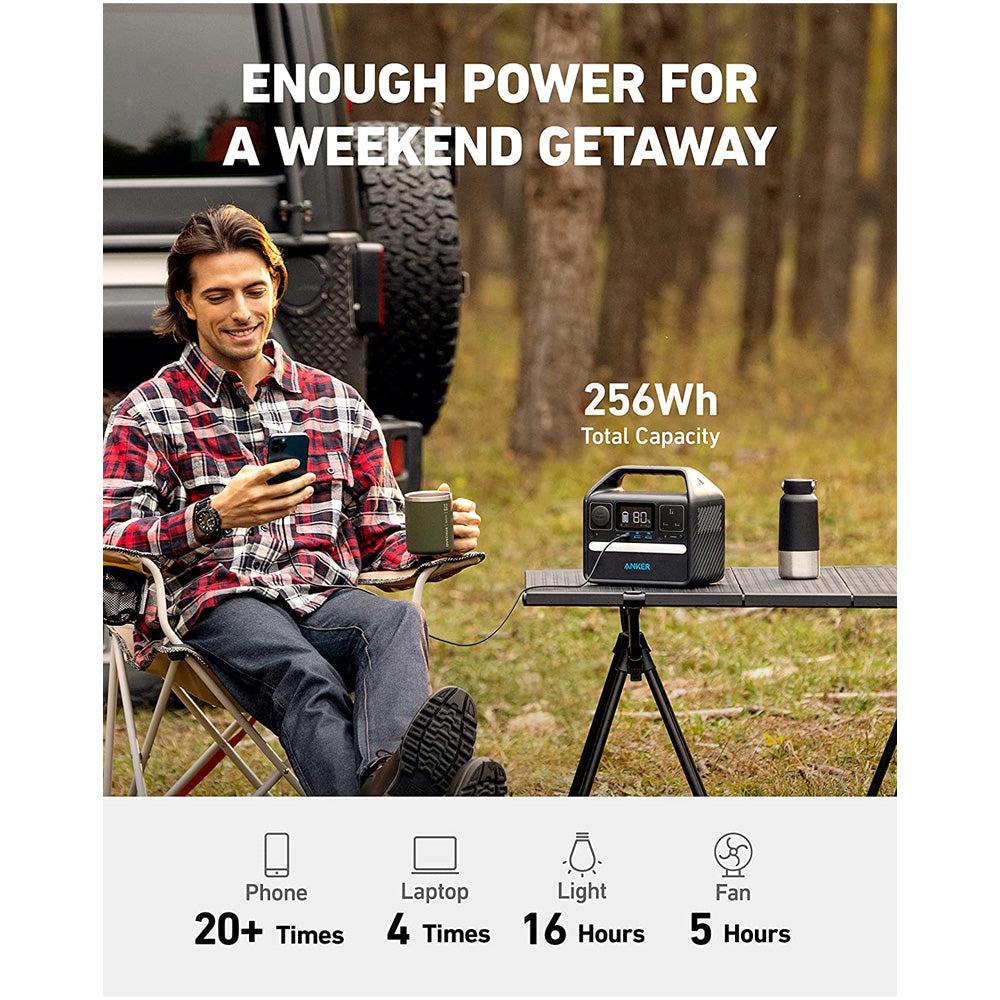 Anker Portable Power Station 256Wh, 521 200w 5 Port Powerbank ( Backup Battery ) | A1720211