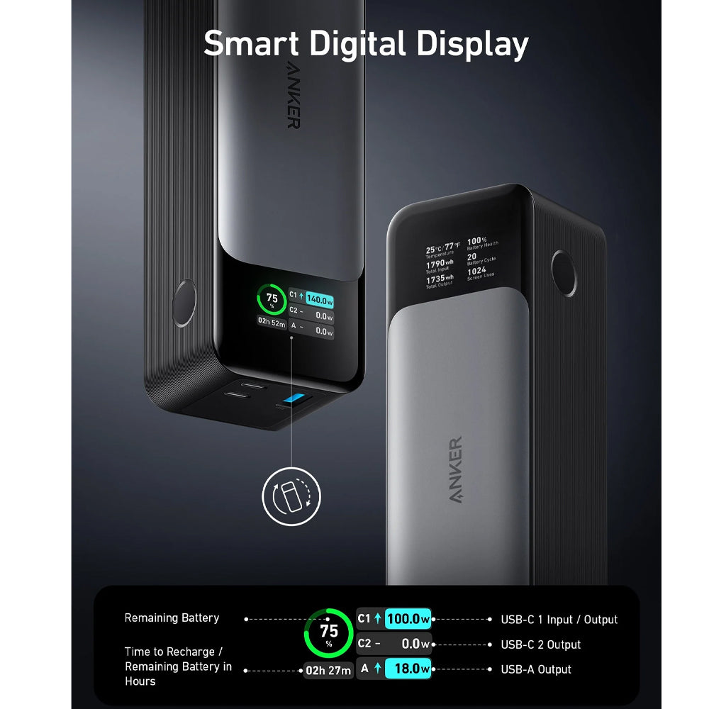 Anker 737 PowerCore 24000mAh 140W Power Bank | A1289011 – Heavins