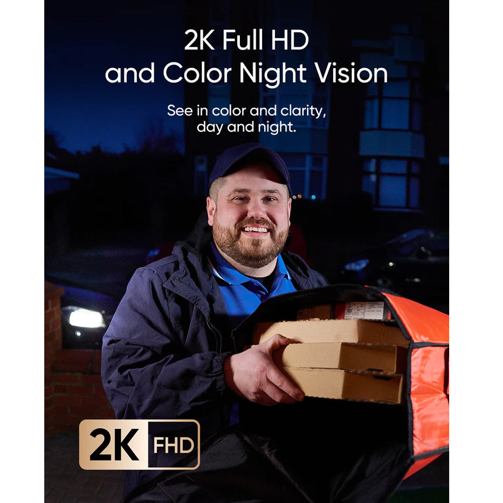Eufy E340 Video Doorbell 2K Dual Camera Colour Night Vision + Chime  - Black | E8214311