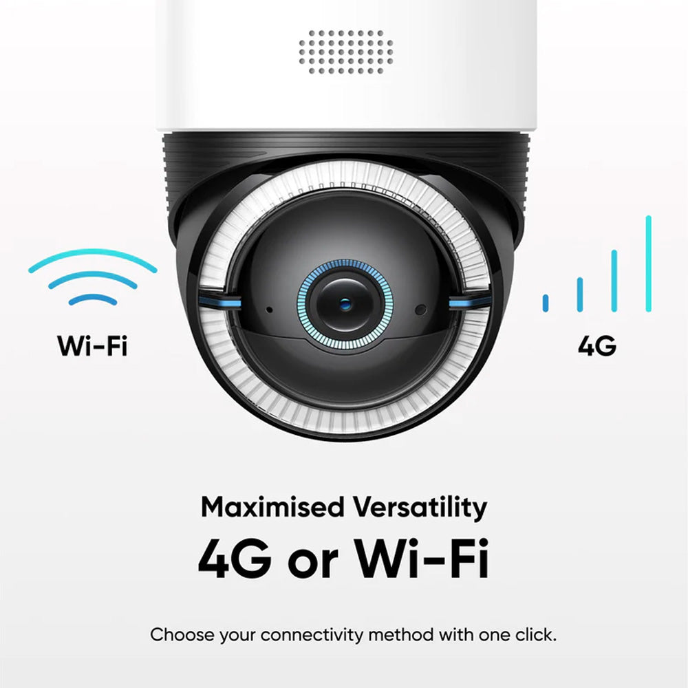 Eufy 4G LTE Cam S330 Outdoor Camera with Solar Panel ( Sim Card Camera ) - White | T86P2321