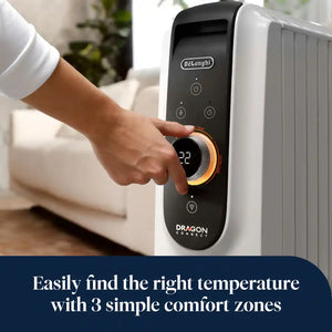 Delonghi Dragon Connect Smart 2.5kw Oil Filled Radiator with Wifi - White | TRD51025WIFI