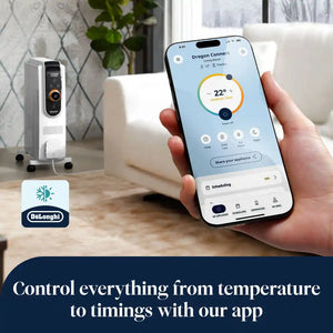 Delonghi Dragon Connect Smart 2.5kw Oil Filled Radiator with Wifi - White | TRD51025WIFI