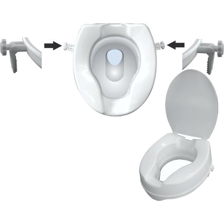 Assist Raised Toilet Seats Universal Fitting 4 Inch 100mm Height | A7060D4