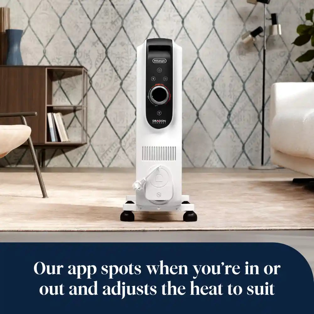 Delonghi Dragon Connect Smart 2.5kw Oil Filled Radiator with Wifi - White | TRD51025WIFI