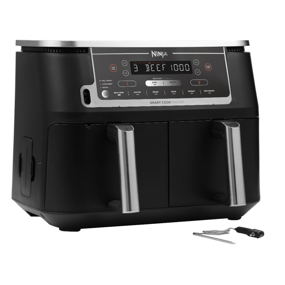 Ninja Foodi Max Dual Zone Air Fryer 9.5 Litre with Smart Cook Probe System | AF451UK