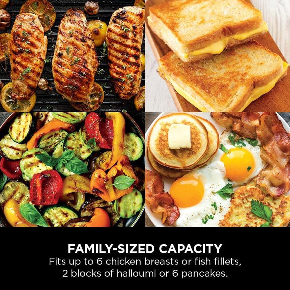 Ninja Sizzle Indoor Grill and Flat Plate - Black | GR101UK