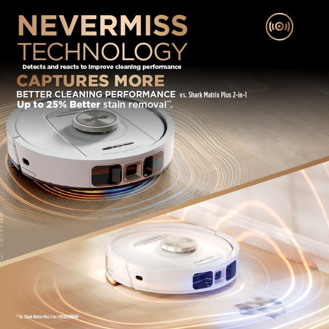 Shark PowerDetect NeverTouch Pro 2 in 1 Self-Empty Self Refill & Self Clean Robot Vacuum & Mop - White | RV2800ZEUKWH