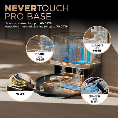 Shark PowerDetect NeverTouch Pro 2 in 1 Self-Empty Self Refill & Self Clean Robot Vacuum & Mop - Black | RV2800ZEUK