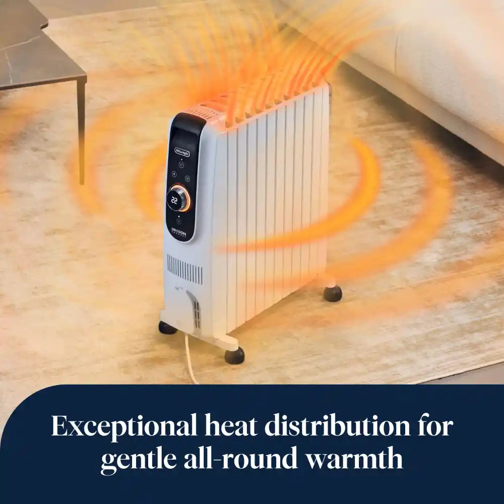 Delonghi Dragon Connect Smart 2.5kw Oil Filled Radiator with Wifi - White | TRD51025WIFI