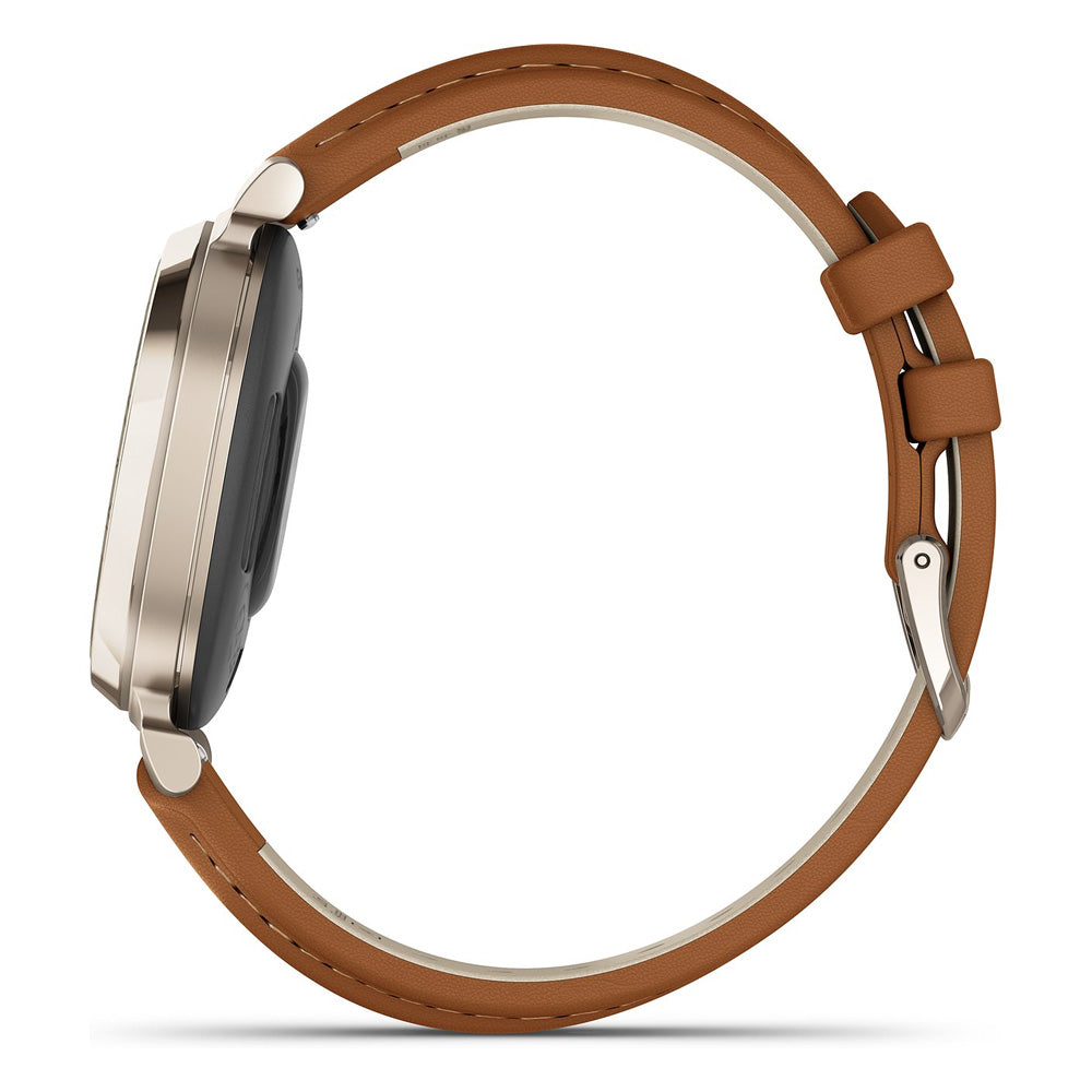 Garmin Lily 2 Classic Bluetooth Smart Watch - Cream Gold / Tan Band | 49-GAR-010-02839-02