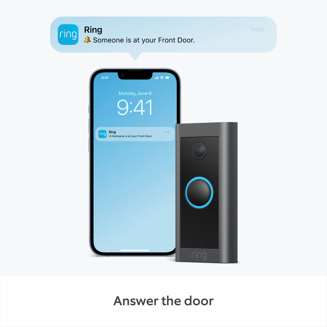 Ring Or Bell Ring Video Doorbell Wired - Black | Smart Doorbell – Heavins
